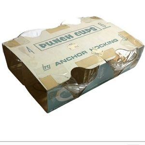 ANCHOR HOCKING Punch Cups Set of Six DEAD STOCK